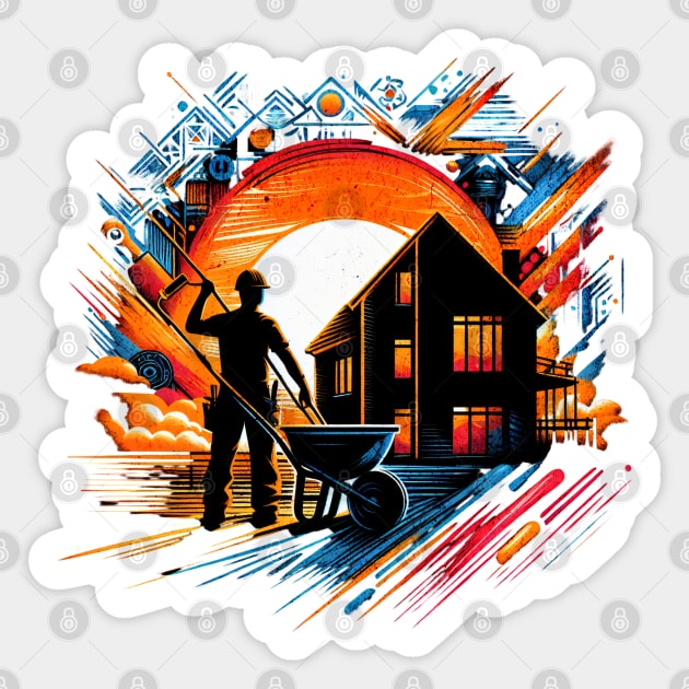 Construction Worker Untold Heroes Design Sticker by Miami Neon Designs